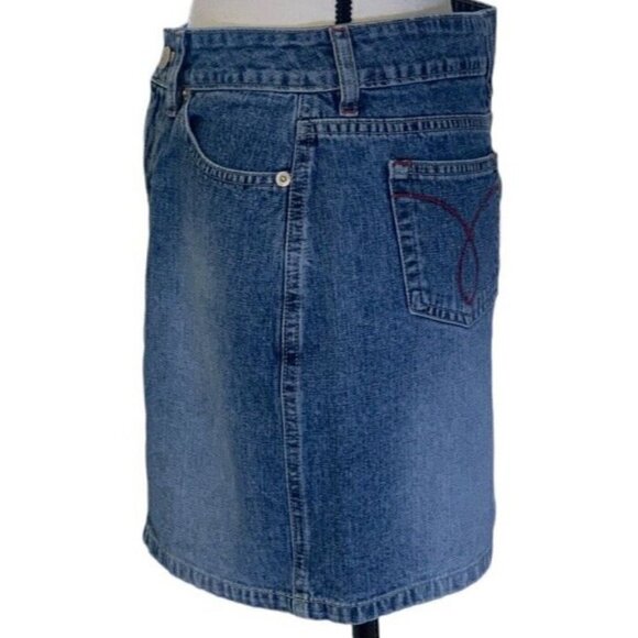 JW Division of Junction West Womens Denim Skirt Size 4 Embroidered Back Pockets - Picture 9 of 12